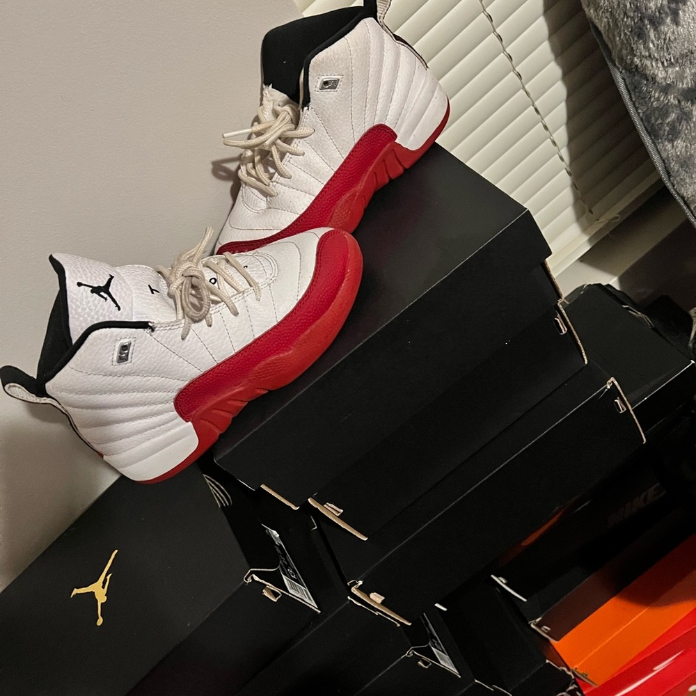 Air Jordan White and Red Sneakers